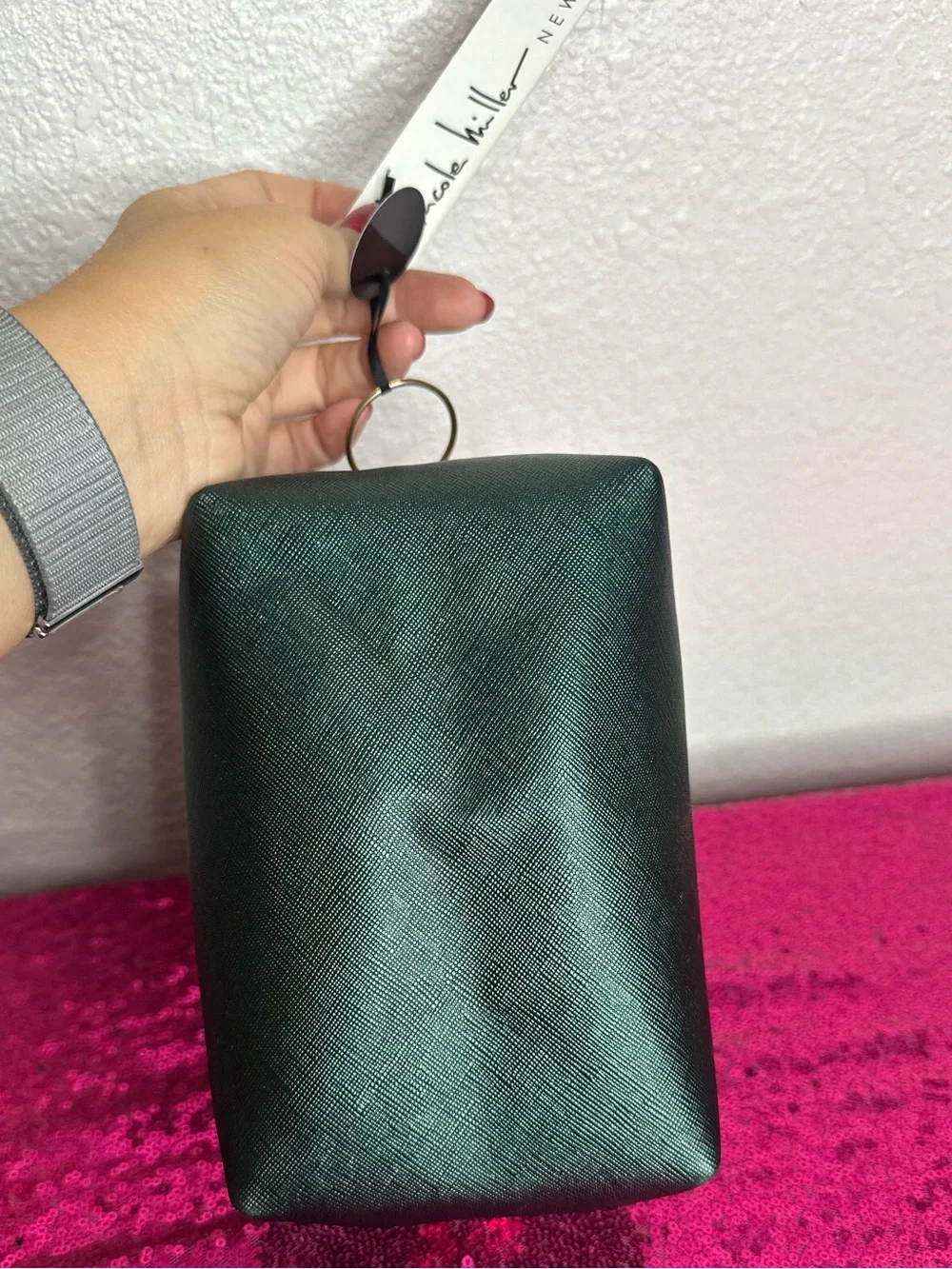 NEW wTAGS 🏷️ NICOLE MILLER Cosmetic Pouch, Attached Vanity Miller, Gold Hardware